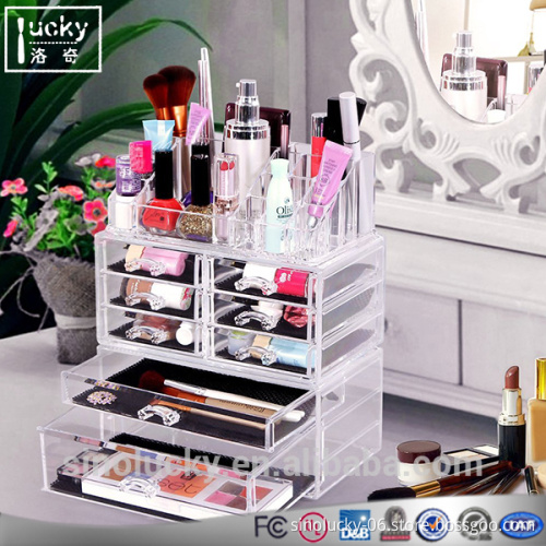 Transparent Acrylic Cosmetic Display Stand with Drawer